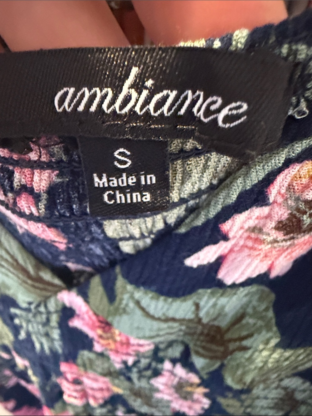 Floral Navy Maxi Dress with Pink & Green Print - Picture 9 of 9
